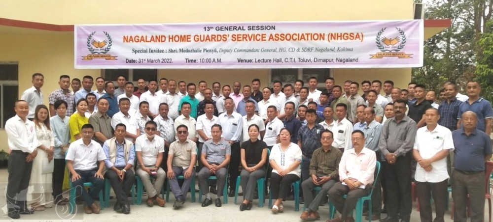 Nagaland Home Guards Service Association members and others during its 13th general session held at Central Training Institute, Toluvi, Dimapur on March 31. (DIPR Photo)